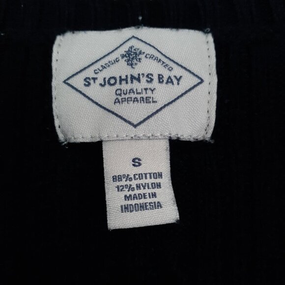 St Johns Bay Womens Cable Knit Sweater S Fitted Black Long Sleeve 269A - Picture 4 of 6